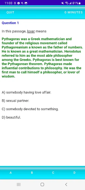 Test Exam AFQT Review Screenshot 3