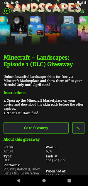 Games and Giveaways Alert Screenshot 1
