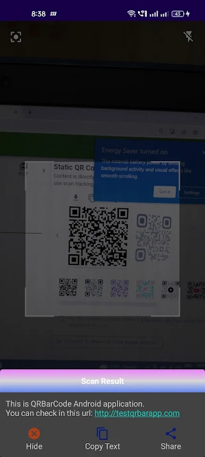 QR/BAR Code Scanner Screenshot 2