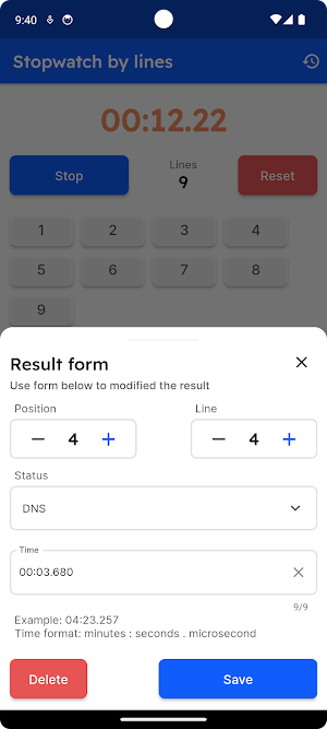Stopwatch By Lines Screenshot 1