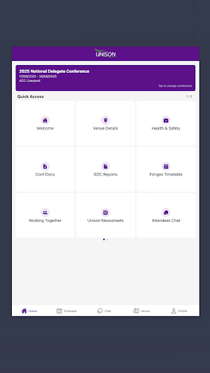 UNISON Conferences Screenshot 2