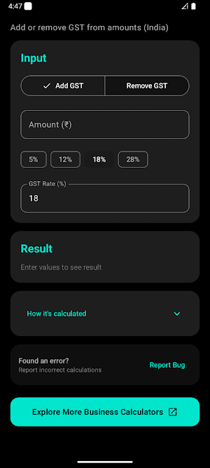 GST Calculator by BizCal Screenshot 0