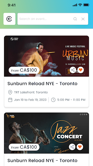 TicketGateway - World Events Screenshot 2