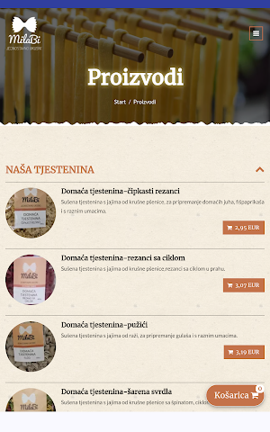 MILABI tjestenine Screenshot 2