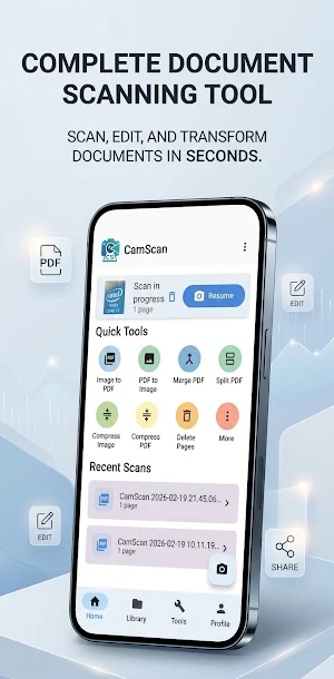 CamScan – PDF Scanner & Edit Screenshot 0