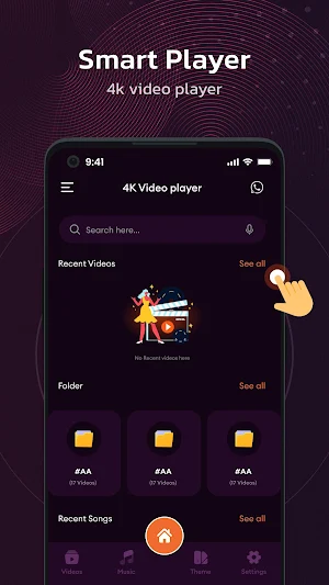 4K HD Video Player –MP3 Player Screenshot 1