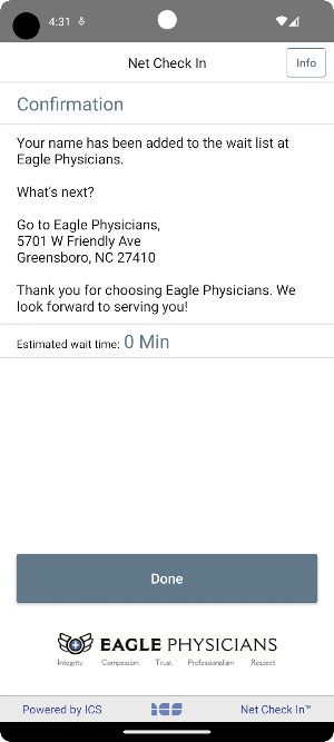 Net Check In Eagle Physicians Screenshot 2