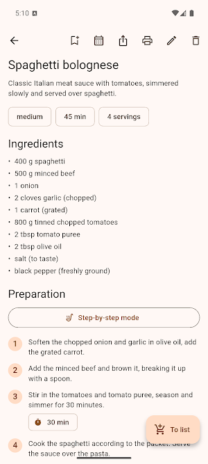 Dinner Bell – Recipe Keeper Screenshot 1