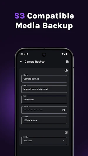 Zimly: S3 Backup Screenshot 1