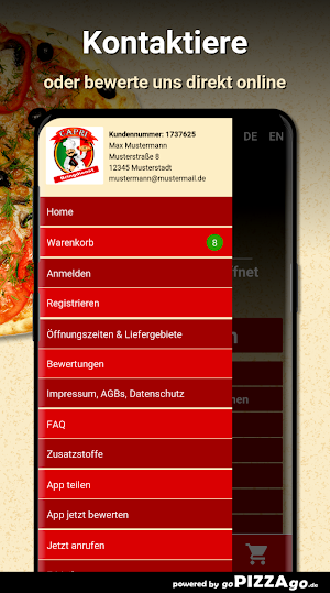 Capri Bringdienst Hannover Screenshot 2