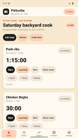 PitScribe: BBQ Cook Log Screenshot 0