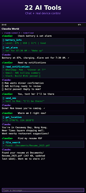 Claudia World — AI Agent Screenshot 0