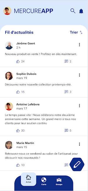 Mercure - Réseau social Screenshot 0