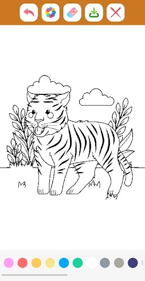 Cute Tiger Coloring Book Screenshot 3