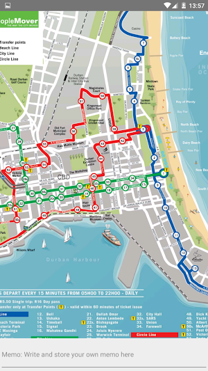 DURBAN BUS ROUTES MAP Screenshot 1