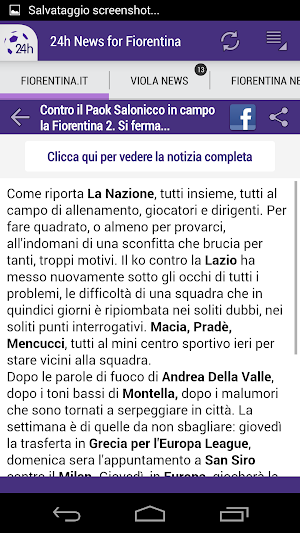 24h News for Fiorentina Screenshot 2