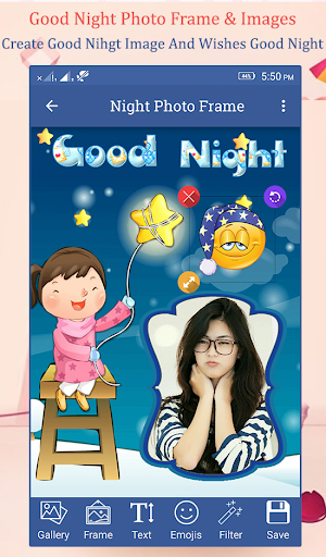 Night Photo Frame Good Night Image Collection Screenshot 1