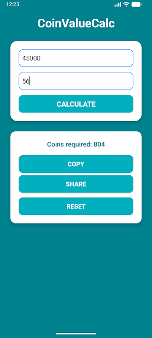 CoinValueCalc Screenshot 1
