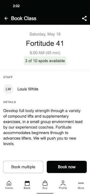 FITT 41 -  booking Screenshot 2
