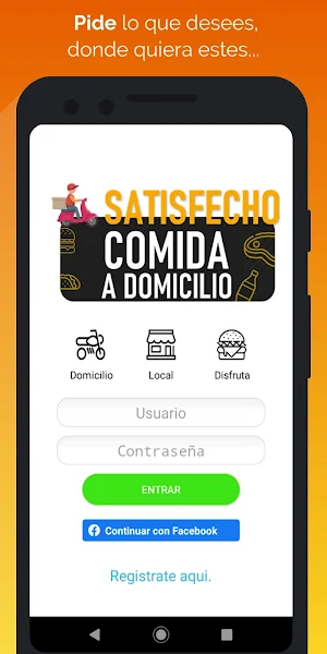 Satisfecho- Comida a domicilio Screenshot 0