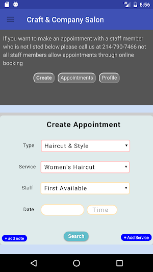 Craft & Company Salon Screenshot 2