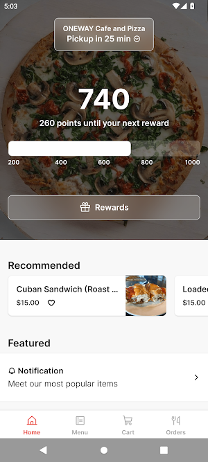 ONEWAY Cafe and Pizza Screenshot 0