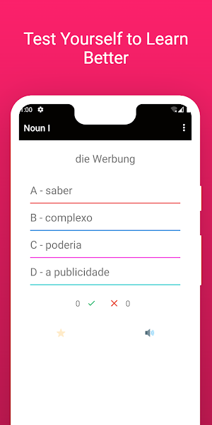 Learn Portuguese German Words Screenshot 3