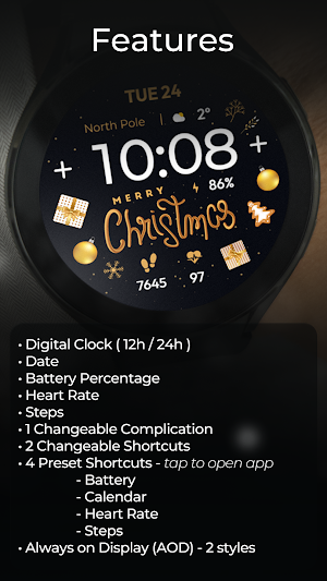 TVV Christmas 5 Watch Face Screenshot 2