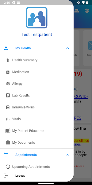 FHCSD MyHealthRecord Screenshot 2