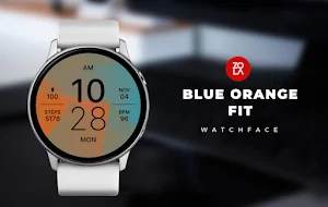 Blue Orange Fit Watch Face Screenshot 0
