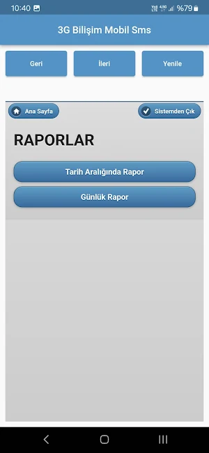3G Bilişim Mobil Sms Screenshot 1