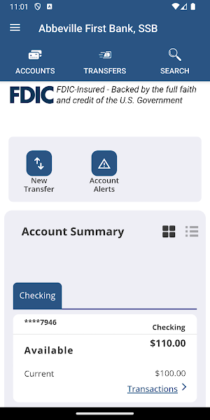 Abbeville First Bank Mobile Screenshot 1