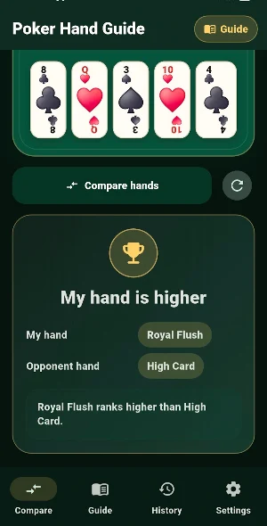 Poker Hand Guide Screenshot 3