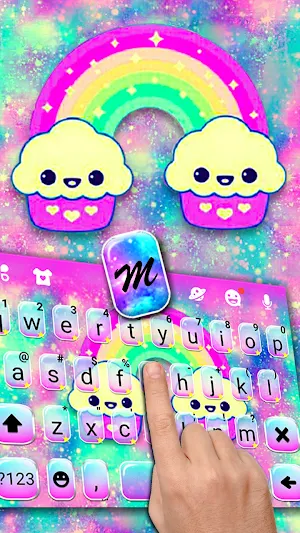 Galaxy Cupcakes Keyboard Background Screenshot 1