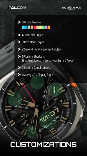 Falcon : Hybrid Watch Face Screenshot 2