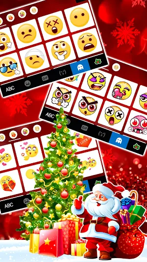 Happy Red Christmas Keyboard Background Screenshot 3