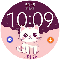 Cat digital cute watch face