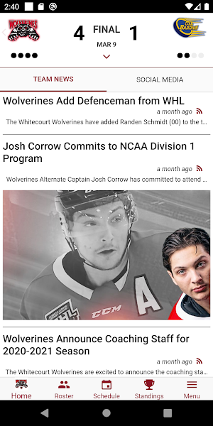 Whitecourt Wolverines Screenshot 1