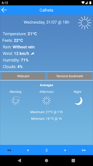 MadeiraWeather Screenshot 3