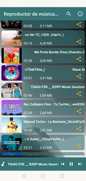 Music player Spanish Screenshot 2