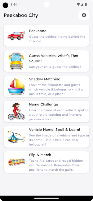 Peekaboo City: Baby Vehicles Screenshot 0