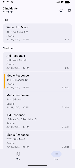 Seattle Incidents Screenshot 1