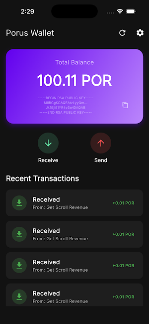 Porus Wallet Screenshot 0