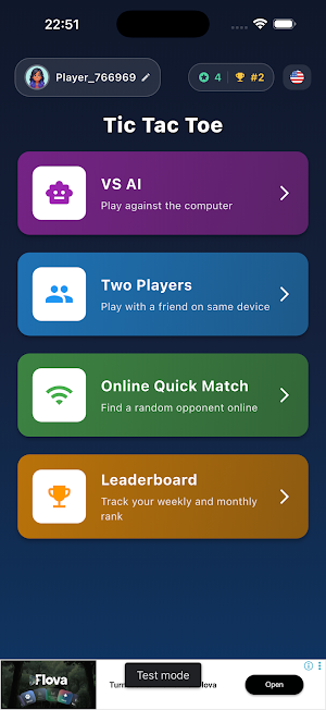 Tic Tac Toe: Online (XOX) Screenshot 0