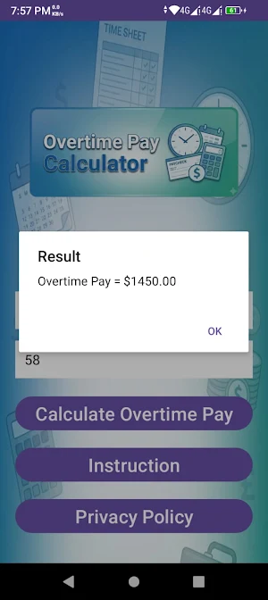 Overtime Earnings Calculator Screenshot 2