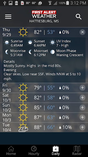WDAM 7 First Alert Weather Screenshot 3