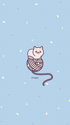 카카오톡 테마 - 샴 냥이 털실 Screenshot 0