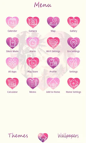 Beach Theme-Palm Tree Heart- Screenshot 1