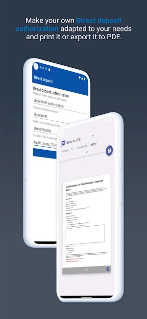Direct Deposit Authorization Screenshot 0
