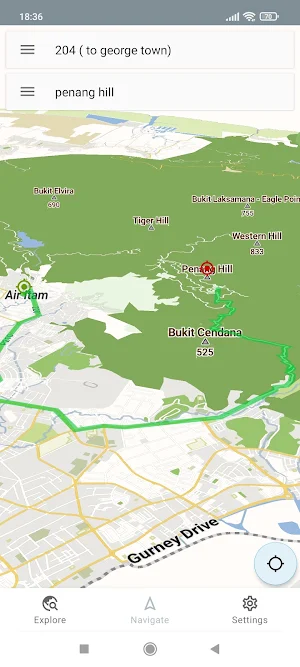 Penang Malaysia Offline Map Screenshot 2